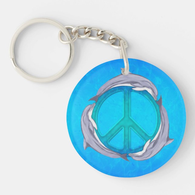 Dolphin Peace Key Ring (Front)