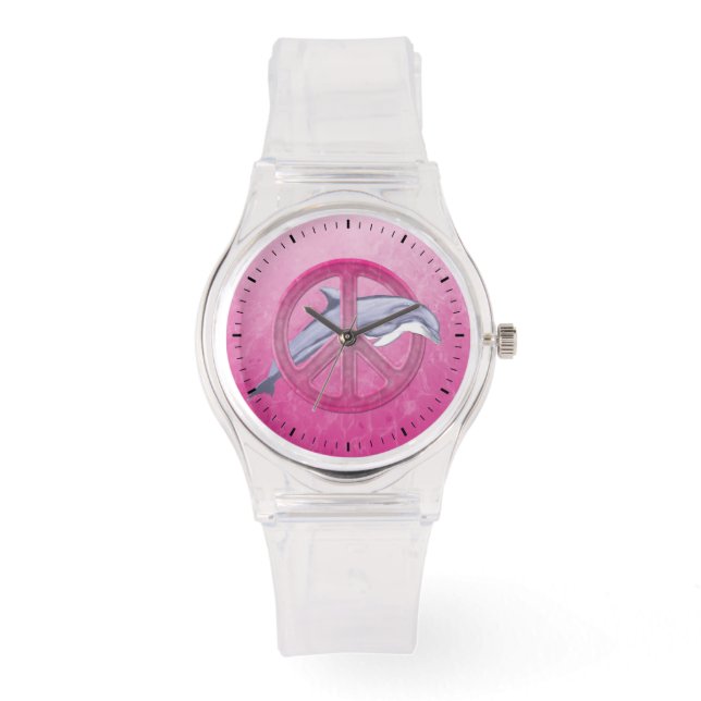 Dolphin Peace Pink Watch (Front)