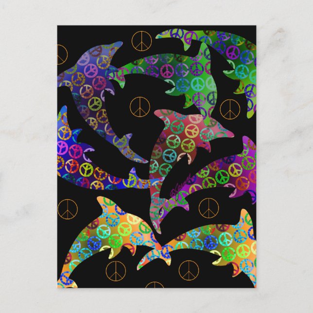 Dolphin Peace Pod Postcard (Front)