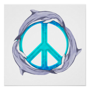 Dolphin Peace Poster