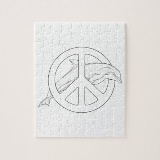 Dolphin Peace Sign Adult Colouring Puzzle