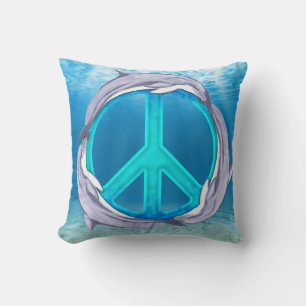 Dolphin Peace Symbol Cushion