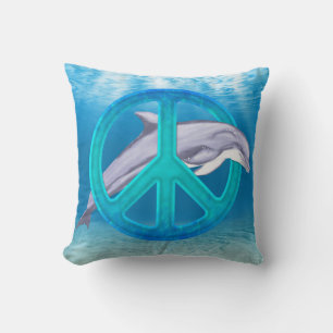Dolphin Peace Symbol Cushion