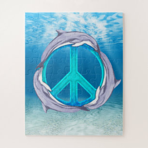 Dolphin Peace Symbol Jigsaw Puzzle