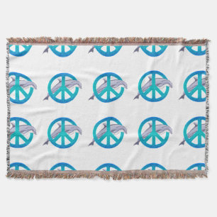 Dolphin Peace Throw Blanket