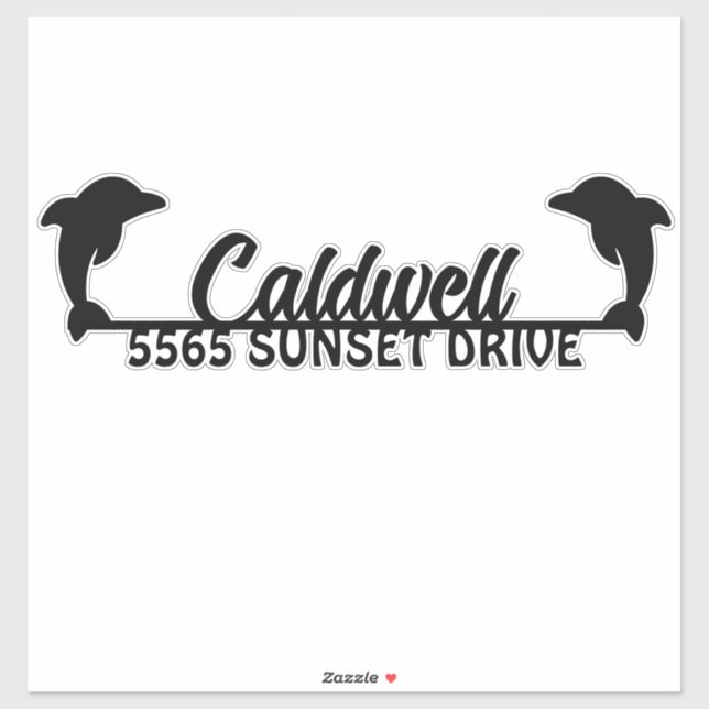 Dolphin Personalised Address Mailbox Sticker (Sheet)