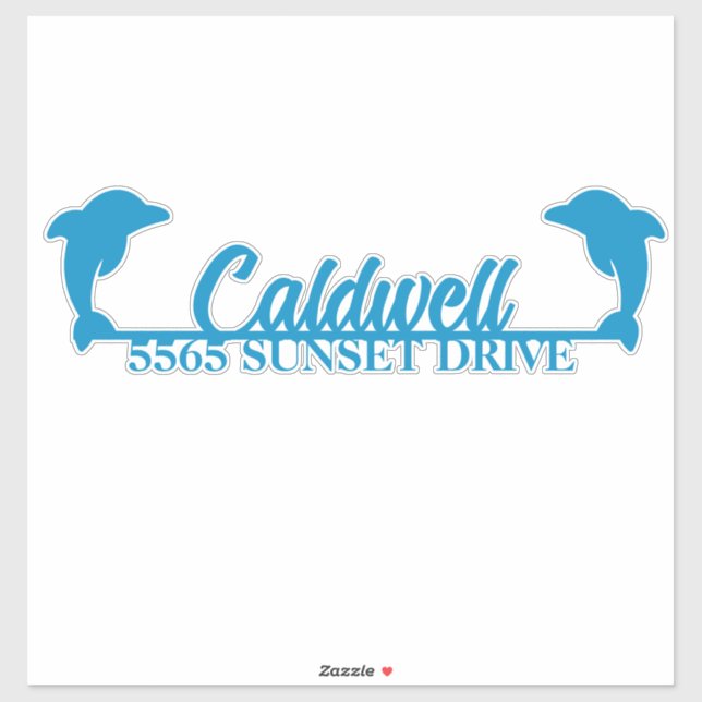 Dolphin Personalised Address Mailbox Sticker (Sheet)