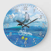 Dolphin Personalizable Wall Clock