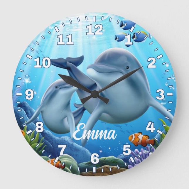 Dolphin Personalizable Wall Clock (Front)