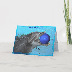 Dolphin playing with Neptune (card) Card