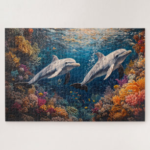 Dolphin Pod Coral Reef Jigsaw Puzzle