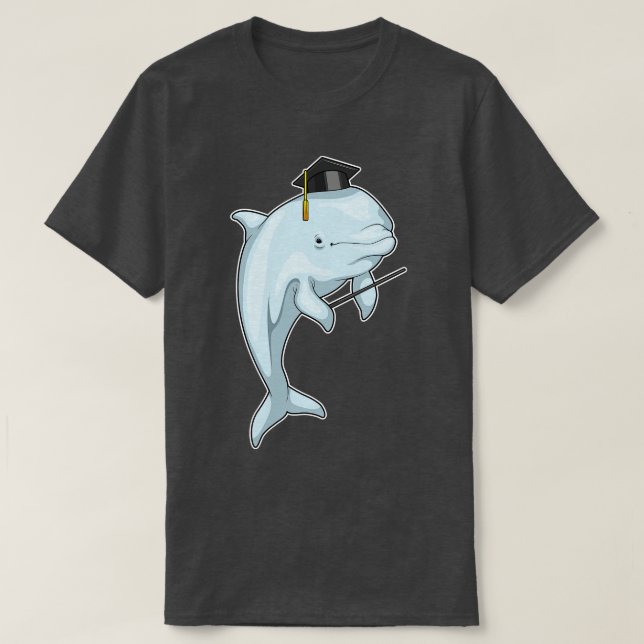 Dolphin Professor Cylinder T-Shirt (Design Front)
