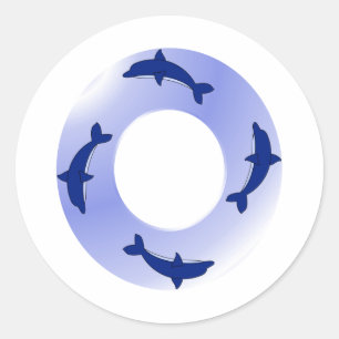 Dolphin Ring Classic Round Sticker