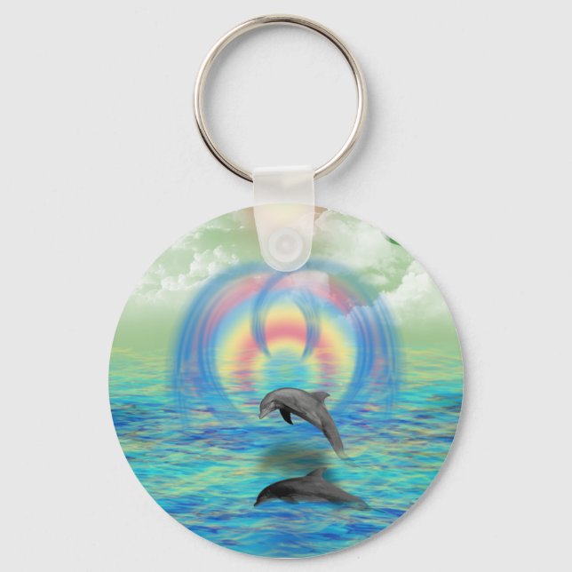 Dolphin Rising Key Ring (Front)