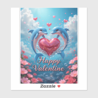 Dolphin Rose Valentine Romantic Ocean Love