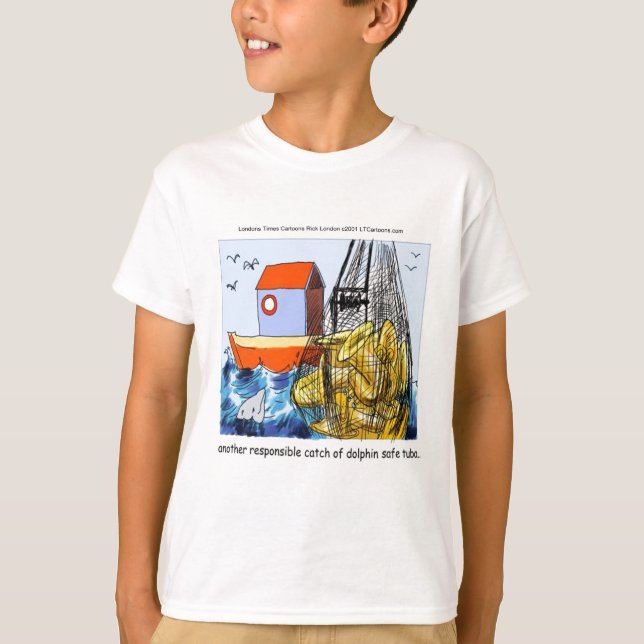 Dolphin-Safe Tuba Funny T-Shirt (Front)