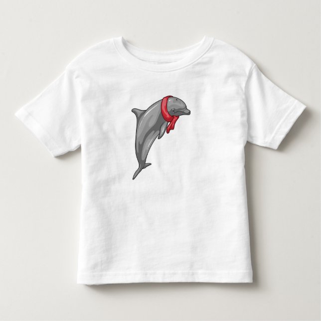 Dolphin Scarf Toddler T-Shirt (Front)