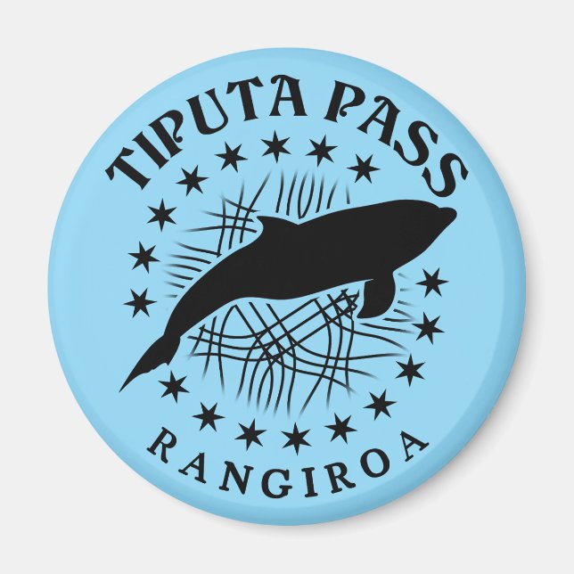Dolphin Scuba Diving Rangiroa Lagoon - Tiputa Pass Magnet (Front)
