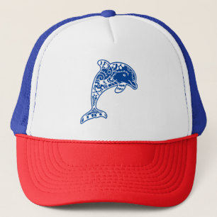 Dolphin sea animal mandala trucker hat