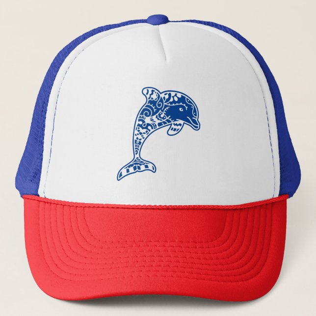 Dolphin sea animal mandala trucker hat (Front)