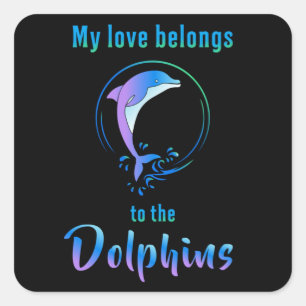 Dolphin Sea Fish Dolphins Animal Ocean Gift Idea Square Sticker