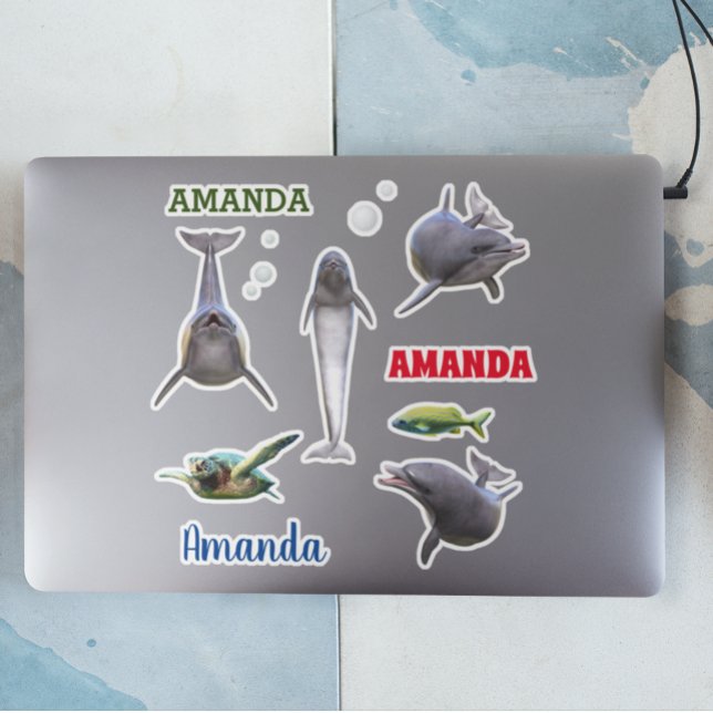 Dolphin Sea Life Set Name Monogram (Creator Uploaded)