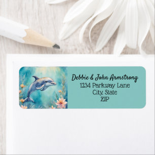 Dolphin Sea Ocean Nautical Nature Return Address Label