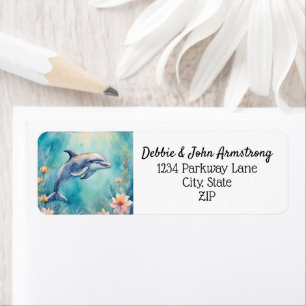 Dolphin Sea Ocean Nautical Nature Return Address Label