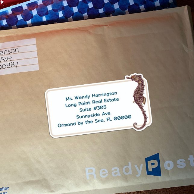 Dolphin Seahorse Large Pre-printed Mailing Labels (Creator Uploaded)