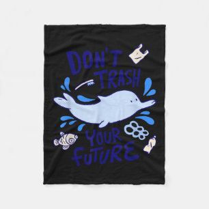 Dolphin Seas Environmental Protection Climate Chan Fleece Blanket