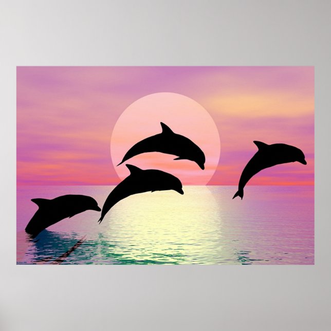 Dolphin Silhouette Poster (Front)