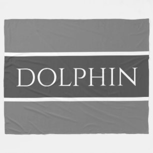 DOLPHIN Sleek Pretty Two Tone Grey White Stripes Fleece Blanket