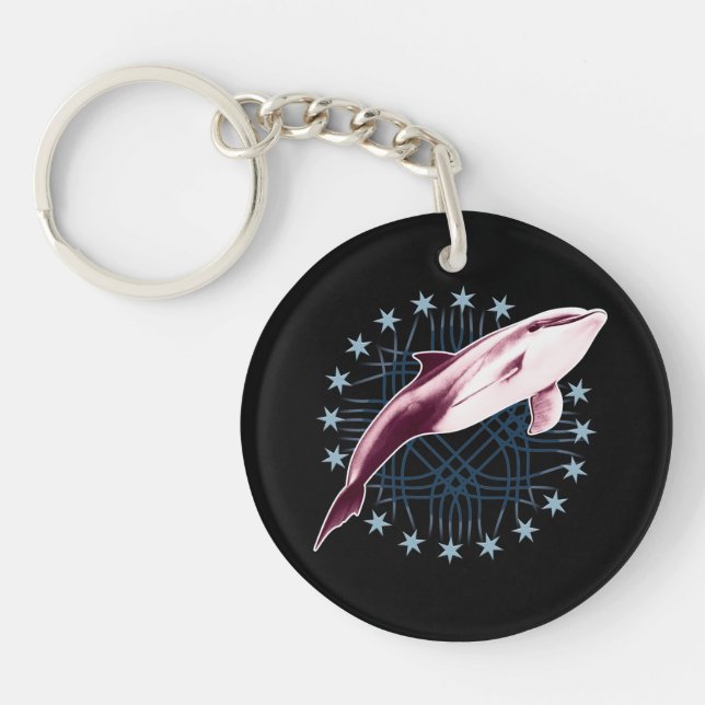 Dolphin Slick Graphic Design Key Ring (Front)