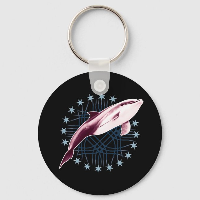 Dolphin Slick Graphic Design Key Ring (Front)