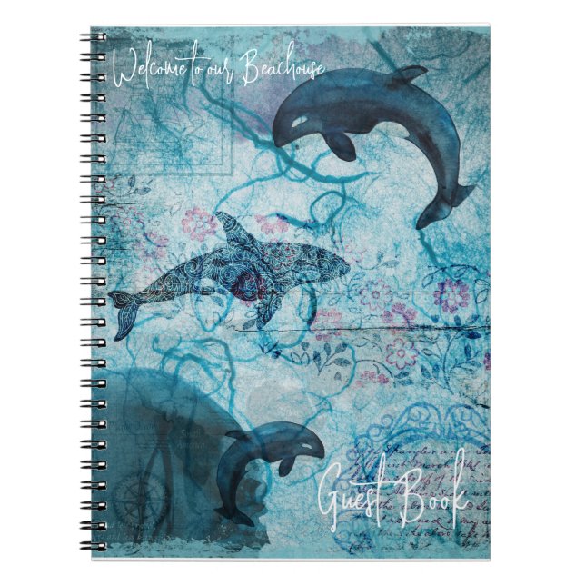 Dolphin Spiral Journal/Guest Book (Front)