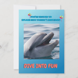 Dolphin Splash Birthday  Invitation