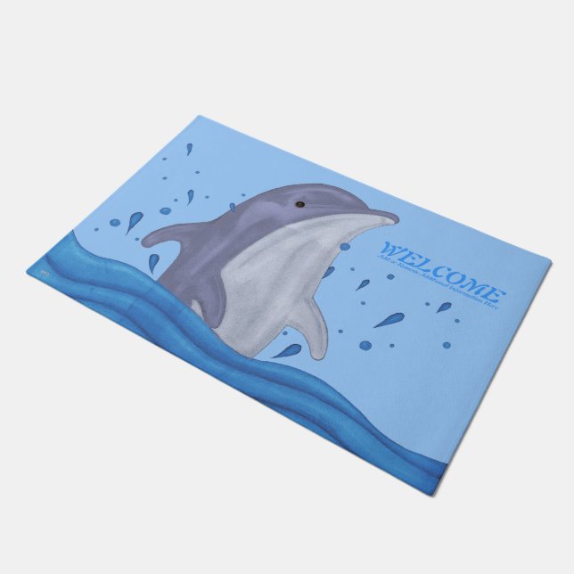 Dolphin Splash Doormat (Angled)