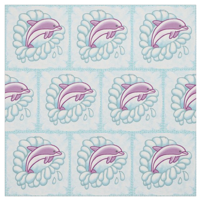 Dolphin Splash Fabric (Swatch)