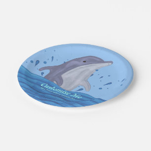 Dolphin Splash Paper Plate