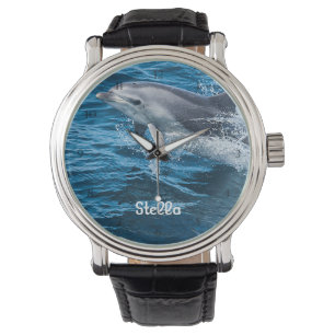 Dolphin Splashing Personalised Watch