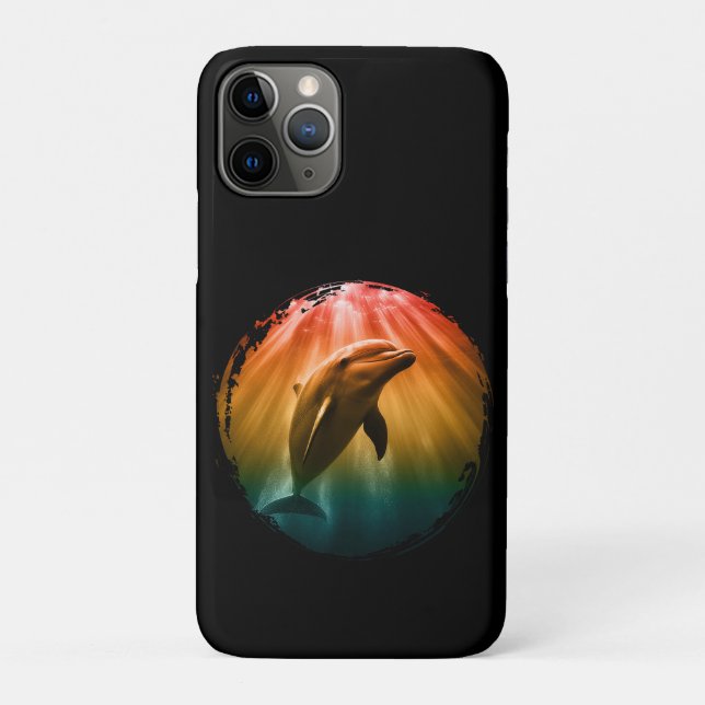 dolphin summer sea ocean sunset  Case-Mate iPhone case (Back)
