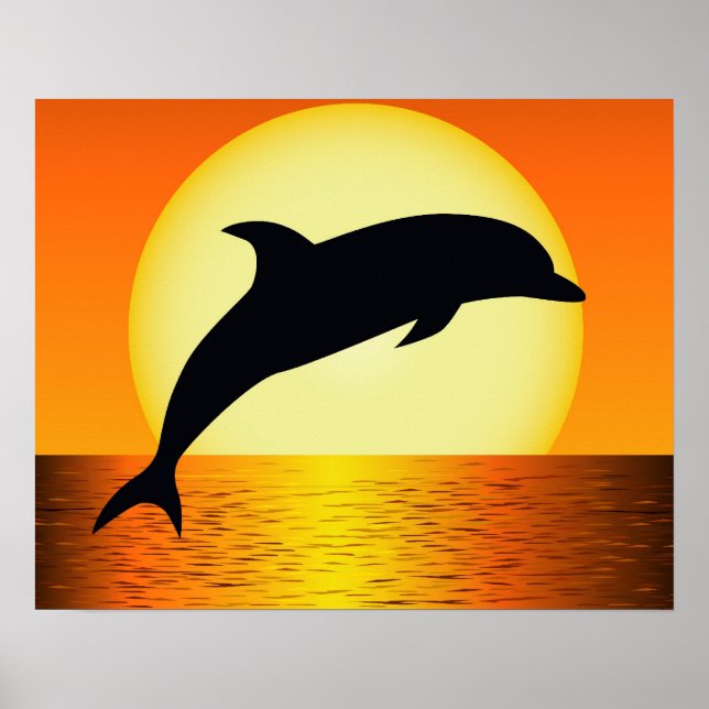Dolphin Sunset Poster (Front)