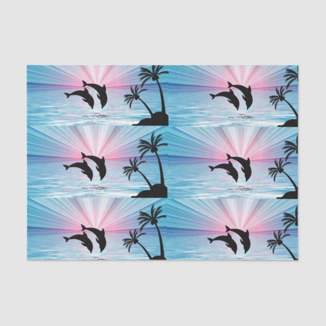 Dolphin Sunset Tissue Paper (Front)