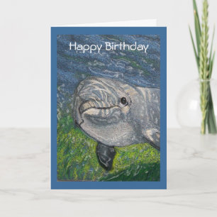 Dolphin Swimming: Cool Dude Birthday Card