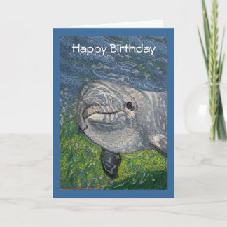 Dolphin Swimming: Cool Dude Birthday Card
