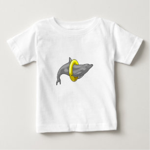 Dolphin Swimming Lifebuoy Baby T-Shirt