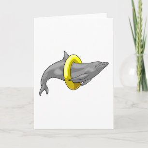 Dolphin Swimming Lifebuoy Card