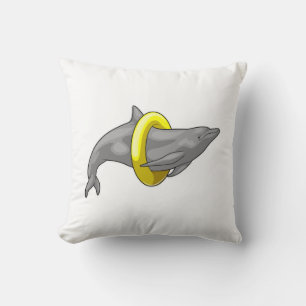 Dolphin Swimming Lifebuoy Cushion
