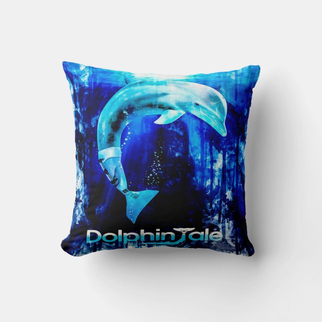 Dolphin Tale Collection Blanket | Unique Gift Idea Cushion (Front)