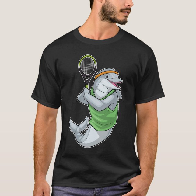 Dolphin Tennis Tennis racket Sports T-Shirt (Front)